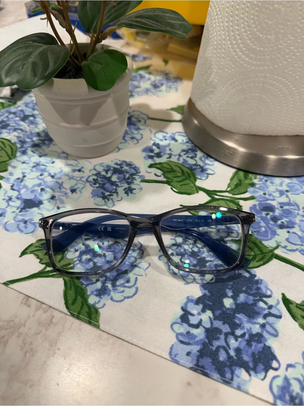 Ray-Ban RB7047 Translucent Gray Blue Eyeglass Frames